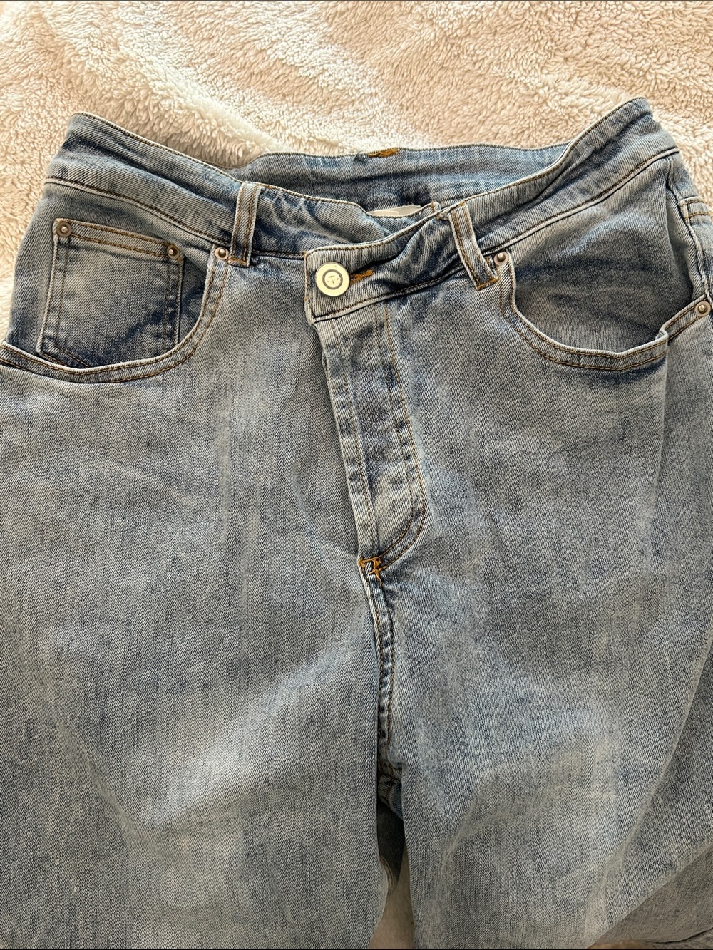 High-Rise Light Blue Straight Leg Jeans - Picture 2 of 5